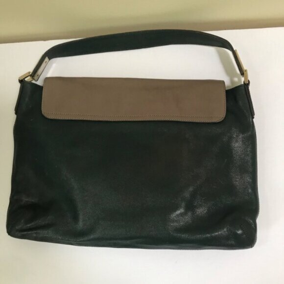 Anya Hindmarch Y2K Color Block Hobo Leather Pockets Shoulder Bag Green Black Tan - Picture 3 of 16